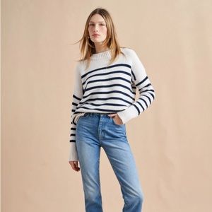 La Ligne Marin striped sweater white and navy sz XS